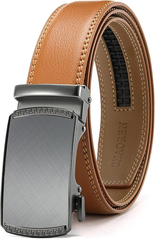 CHAOREN Mens Belt Leather Ratchet Belt - Customizable Fit, Effortless Style (35mm)