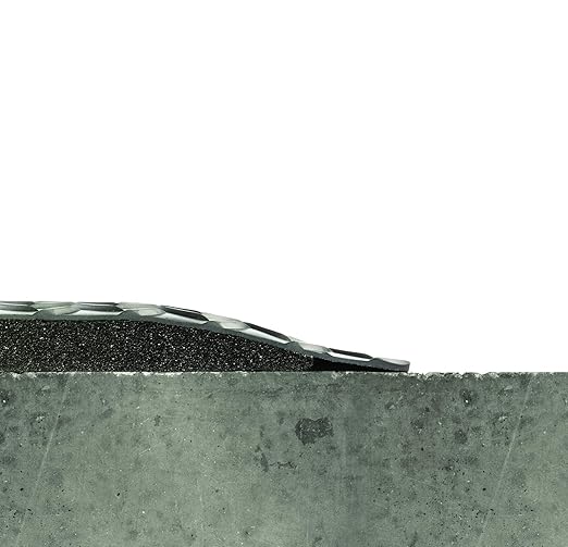 Wearwell 414.1516x3x58BYL Diamond-Plate SpongeCote UltraSoft Mat, 58' Length x 3' Width x 15/16" Thick, Black with Yellow