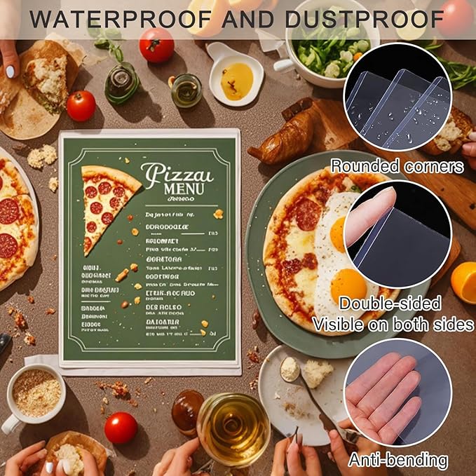 6-Pack 8.5" x 11" Rigid Print Protectors, Transparent Hard Plastic Page Sheet Protectors, Clear Plastic Sleeves for Paper Photo Poster, Protective Covers for Document Certificates