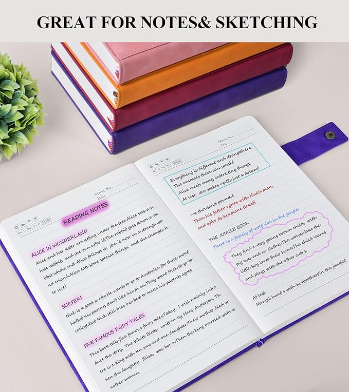 365 Page Thick Lined Journal Notebook for Men Women, A4 Large Leather Journals for Writing, Hardcover Notebooks for Work, School, Note Taking, Business, Travel Diary, College Ruled 8.5" x 11"