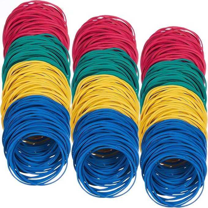 AMUU Rubber Bands 500pcs #16 rubber band Multicolor Small Rubber Bands for Office School Home size16 Elastic Band -Colors-500Pcs-38mm