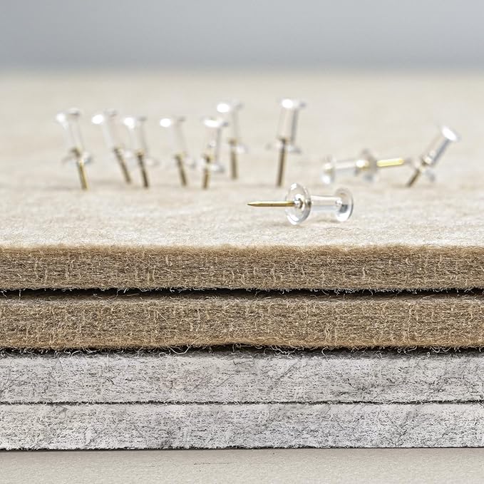 Large Bulletin Board - 48 x 36 Inches, Decorative Felt Pin Board for Wall - 4' x 3' Foldable Photo Display Board with Self-Adhesive Tape, Includes 20 Push Pins - Marble White