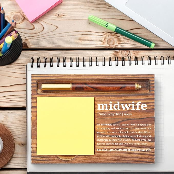 Appreciation Gifts for Nurse Midwife Sticky Note Holder, Thank You Gifts for Nursing School Grad Students Midwife Graduation, Certified Nurse Midwife Nurses Week Self-Stick Note Pad Holders TZP78