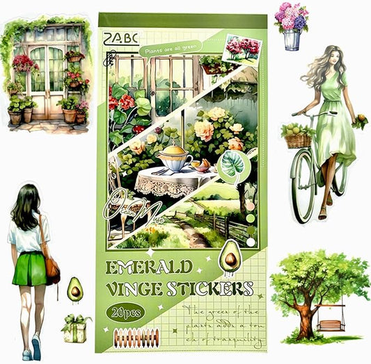 Aesthetic Journaling Sticker Books for Adults - Pre-Cut Scrapbook Stickers Vintage 20 Sheets Junk Journal Supplies Watercolor Scrapbooking Stickers Planner Cottagecore Decorative DIY Arts Craft Making