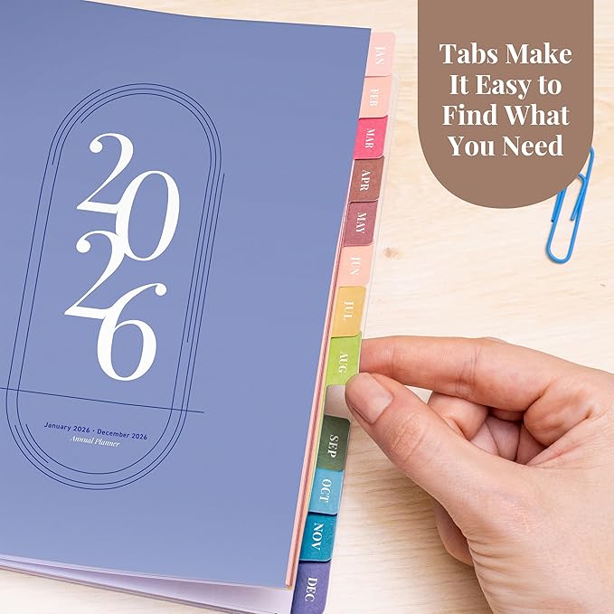 Rileys 2026 Planner, Agenda Planner With Weekly And Monthly View, Daily Agenda Book And Yearly Planners Calendar Book, Spiral Bound With Tabs, Notes, Goals And Holidays (Blue, 8 x 6 in)