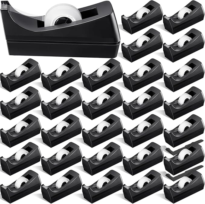 Colarr 30 Pack Desktop Tape Dispenser Non Skid Base Tape Dispensers Desk Tape Dispenser Tape Roll Dispenser for Office Home, Tape Not Included