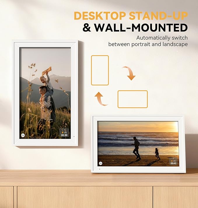 Yofidra Digital Calendar, 15.6" Smart Electronic Calendar with Chore Photo Meal Reward To-do Chart, Wall & Desk Planner for Family Schedule, Wifi Interactive Touchscreen Display with Stand, White