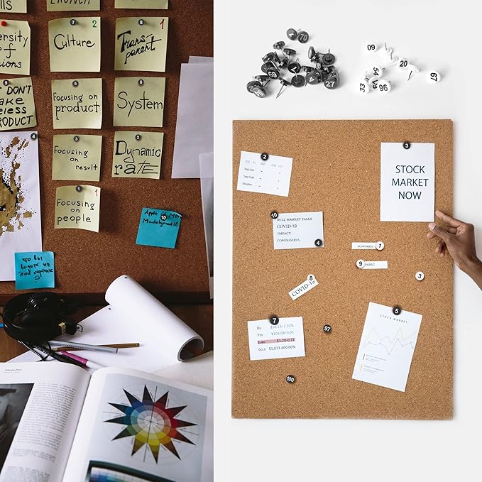 souG 200pcs Numbered Push Pin Tacks, 1-100 Sequential Number Tacks Push Pins, 11mm Diameter 16mm Length Thumbtacks for Maps, Presentations, Photo, Poster (Black and White)