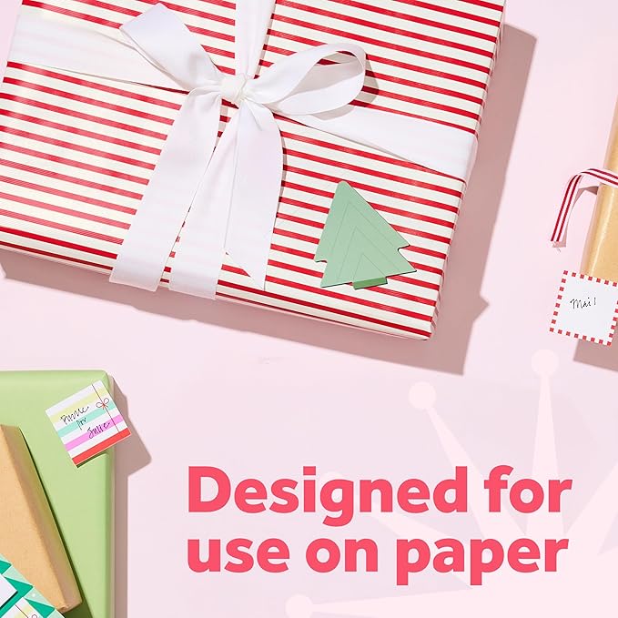 Post-it Jingle Sticky Notes, Christmas Tree Design, 2 in. x 2.5 in., 1 Holiday Tree-Shaped Christmas Themed Cute Sticky Note Pad with 50 Sheets