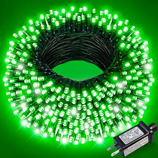 100FT 300 LED Christmas Lights Outdoor, Green Christmas String Lights with 8 Modes, Waterproof Twinkle Tree Lights Green Wire for Patio Indoor House Garden Party Holiday Decorations