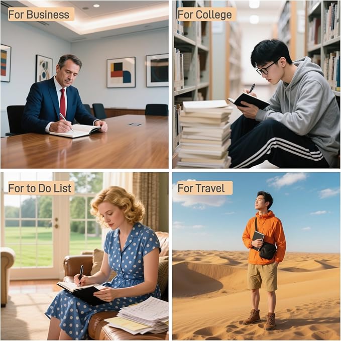 KaiRuiYing Lined Journal Notebook with Pen Holder, 320 Pages, 5.5'' × 8.6'' Medium Size A5-100 GSM Thick Paper, for Writing, Work, Office, Leather Hardcover