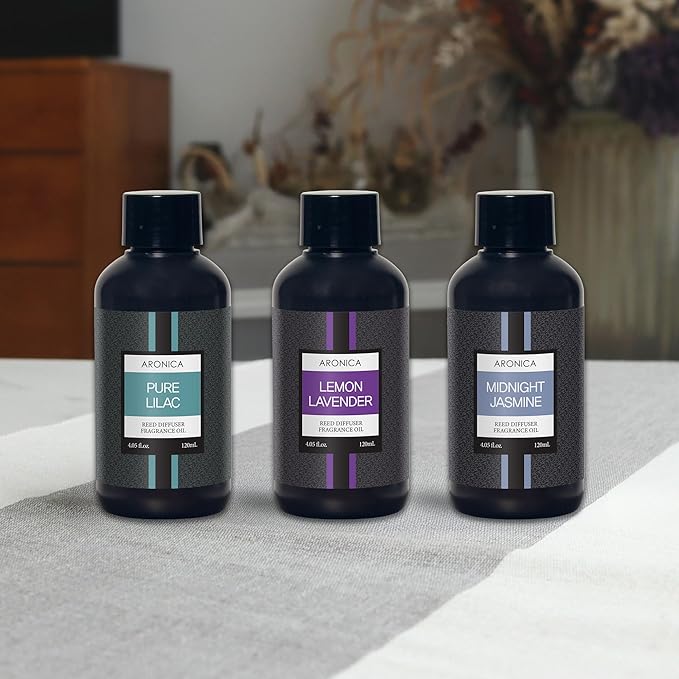 Aronica Lemon Lavender Essential Oil, Diffuser Oil Refills Scents for Home, Refill Essential Oil Bottle, Organic Air Fresheners for Home, Infused Oil Refill