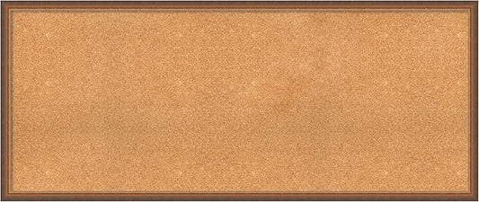 Amanti Art Natural Cork Board for Wall, 26x62 Vision Board with Bronze Frame, Oversize Corkboard Office Decor for Home Organization, Modern Corkboard Pinboard to Display Items for Home Organization