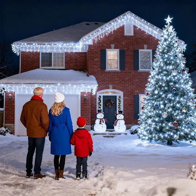 1500 LED Christmas Lights Outdoor with 12 Modes, 470FT Green Wire Christmas String Fairy Lights with Timer & Dimmable, Waterproof Twinkle Tree Lights for House Party Wedding Xmas Decor, Cool White