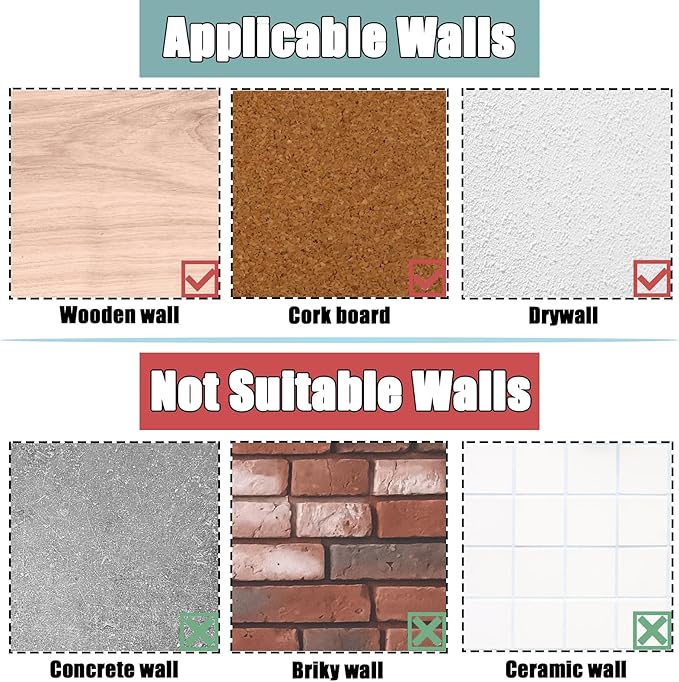 30 PCS Picture Hanging Nails Thumb Tacks for Wall Hangings, Heavy Duty Push Pins Wall Hooks for Drywall Cork Board, Picture Hanging Kit with Nails High Heel Silver