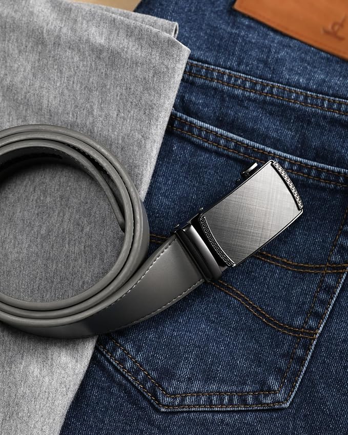 CHAOREN Mens Belt Leather Ratchet Belt - Customizable Fit, Effortless Style (35mm)