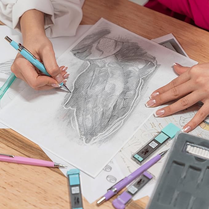 Mr. Pen- Pastel Mechanical Pencil Set with Lead and Eraser Refills, 5 Sizes, 0.3, 0.5, 0.7, 0.9, 2mm, Mechanical Pencils for Drawing and Sketching, Cute Pencils, Mechanical Pencil