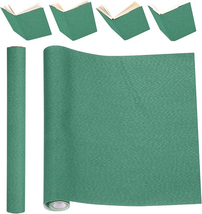 PATIKIL Book Binding Cloth, 51 x 11 Inches Book Cloth for Binding Repairing Fabric Surface Paper Backed Bookbinding Supplies, Dark Green