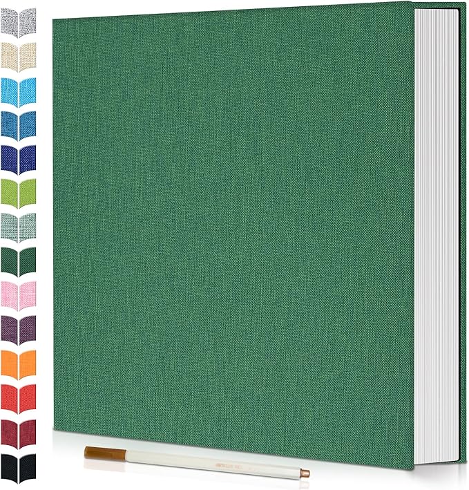 Photo Album Self Adhesive Scrapbook,60 Pages Large Photo Book for 4x6,5x7,8x10 Pictures,DIY Album for Baby Wedding Family Travel Birthday,with Metallic Pen and Scraper