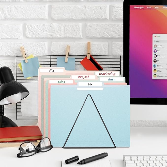 pmybupo18 Pack Colored File Folders,1/3 Cut,Letter Size File Folders,Decorative Multicolor Durable 11pt Paper,Two-Tone Design (5655U)