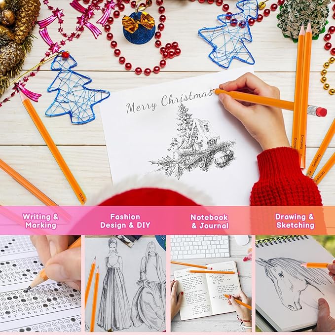 Donyang 600 Pack #2 HB Pencils Bulk, Pre-Sharpened with Erasers, Back to School Supplies, Teacher Supplies Office Essentials Accessories, Number 2 HB Yellow Pencils for Writing, Drawing and Sketching