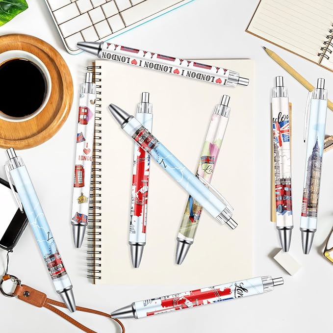 London Ballpoint Pens Bulk - 36 Pcs London Souvenirs Gifts from UK City Travel Ballpoint Pens Retractable Smooth Ball Point Pen British Gifts for Office School Stationery Traveler Supplies