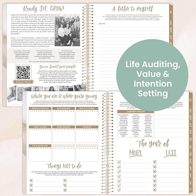 bloom daily planners 2025-2026 (8.5" x 11") Academic Year Day Planner (July 2025 - July 2026) - Aesthetic Weekly & Monthly Dated Agenda Organizer with Stickers - Brushed Beige