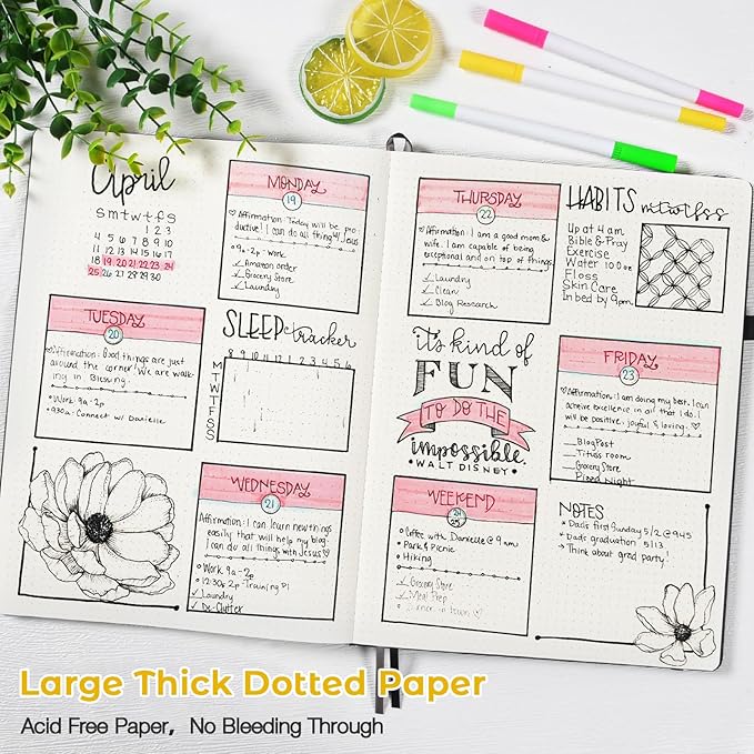 Dotted Journal, Hardcover Notebook 8.5 x 11, Dot Grid Notebook Journal for Women, Men, Large Leather Journals for Writing, Bullet, No Bleed Thick Paper, A4 Notebooks for Work, School, Notes, Yellow