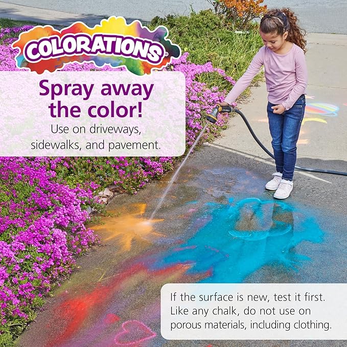 Colorations sidewalk chalk classroom pack, Assorted Set, Outdoor Play, Screen-free, Creativity, Drawing, Hopscotch, Easy to Grip, Colors & Patterns