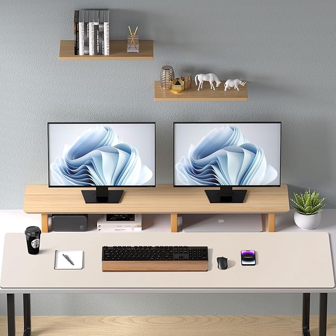 Aothia Large PU Leather Desk Pad Protector – Non-Slip Mouse Pad & Writing Mat for Office/Home, Waterproof, Easy to Clean(48" x 17", Eggshell)