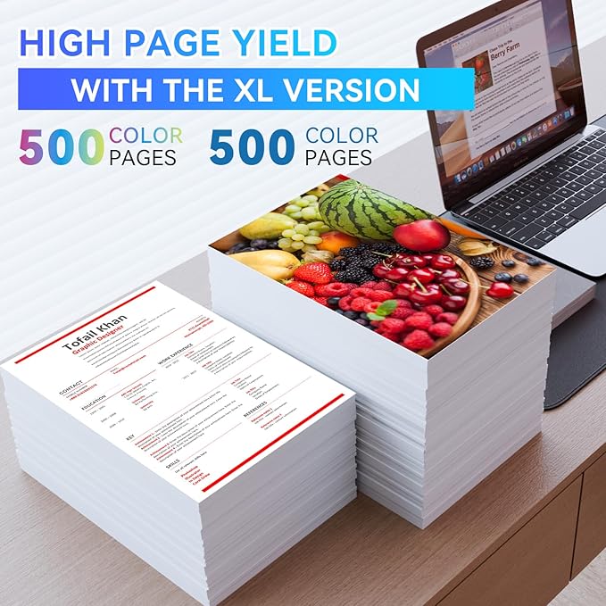 LC401XL Ink Cartridges for Brother Printer 4 Pack Work with Brother MFC-J1010DW MFC-J1012DW MFC-J1170DW Printer (1 Black, 1 Cyan, 1 Magenta, 1 Yellow)