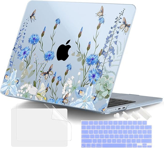 DONGKE Compatible with M4 MacBook Air 15 inch Case 2025-2023 A3241 A3114 A2941 M3 M2 Retina Display Touch ID, Plastic Hard Case & Keyboard Skin for MacBook Air 15" - Paradise Nature