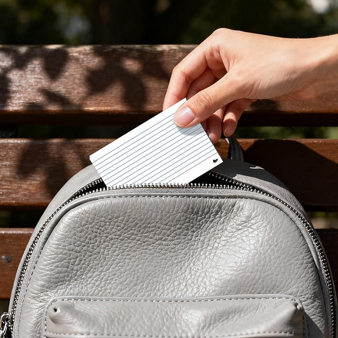 160-Pack White Index Cards 4x6 Inch w/Key Ring – 180gsm Heavyweight Flashcards – Flash Cards Study & Note Cards – Perfect for Study, Notes & Memory, Students School Supplies