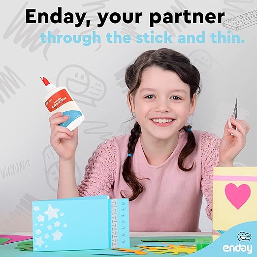 Liquid Glue (24 Pack) - 4 oz Washable School Glue, White Glue Bottles, Glue Bulk, Non-Toxic Liquid Glue for Kids - Glue for Slime, Arts and Craft Glue - by Enday