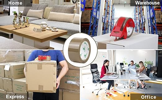 BOMEI PACK 18Rolls Brown Packing Tape, Brown Packaging Tape for Shipping, Moving and Storage, 2.4Mil 1.88 Inch x 60 Yard