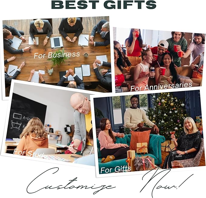 Personalized Custom Pens in Bulk – Engraved Black Ink Ballpoint Pens for Business Gifts, Customizable Writing Pens for Men and Women(Rose Gold)