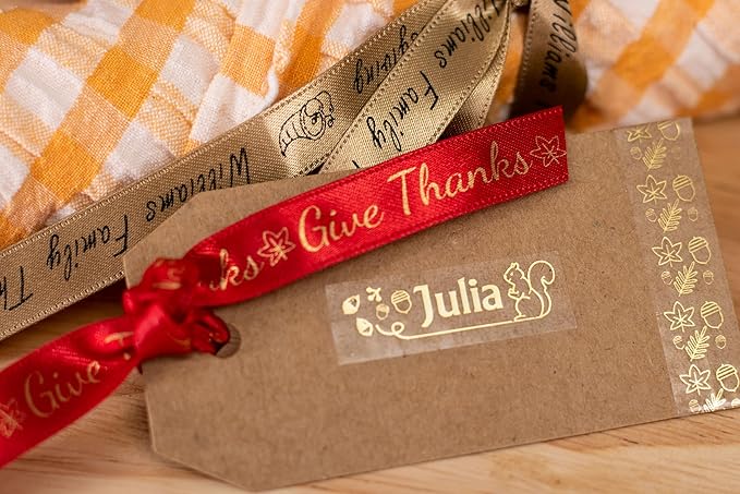 Epson LABELWORKS 218GCPX Genuine PET (Polyester) Tape Cartridge - Gold on Clear Designer Craft Label Maker Tape - 3/4" (18MM) Wide, 30'