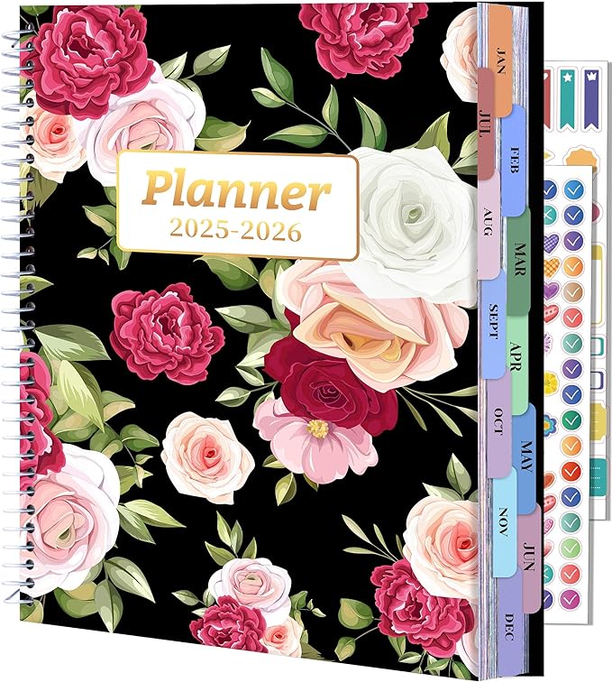 CAGIE Planner 2025-2026 July 2025-Jun 2026 for Women Daily Weekly and Monthly Planners Calendar Large Hourly 25-26 Yearly Academic Agenda with Stickers Hardcover, 8.5 x 11