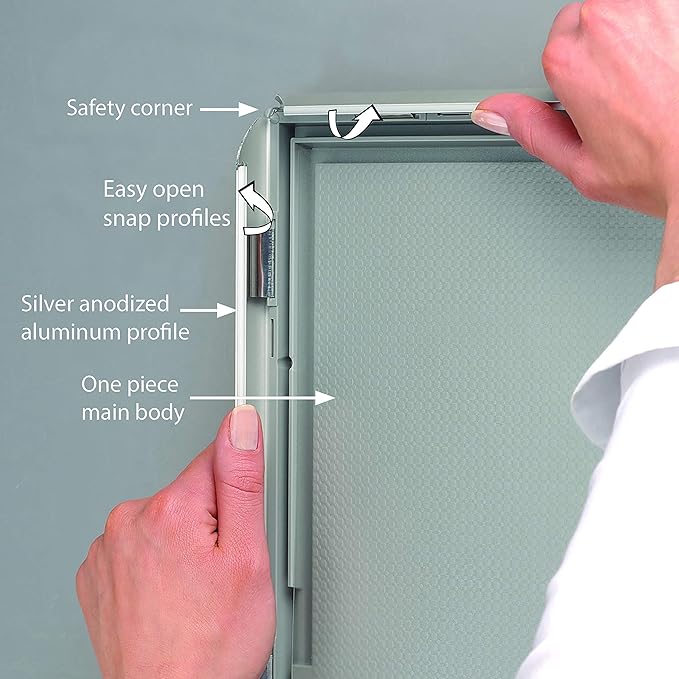 DisplaysMarket 8.5x11 Snap Frame for Wall Mount, Opti Frame, 1 inch Profile- Silver, 10