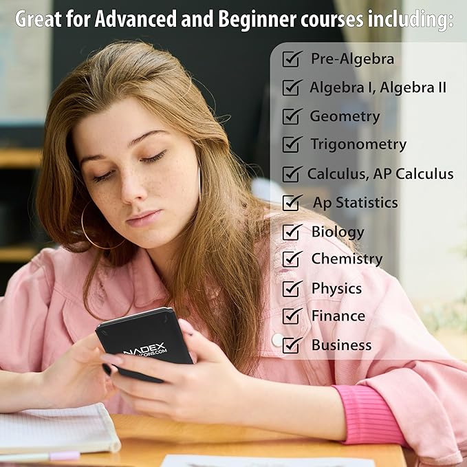 Scientific Calculator with Graphing, Includes Carrying Case, for College and High School Students, Calculus, Algebra, Geometry, Trigonometry, Statistics, Physics, Chemistry, Pink