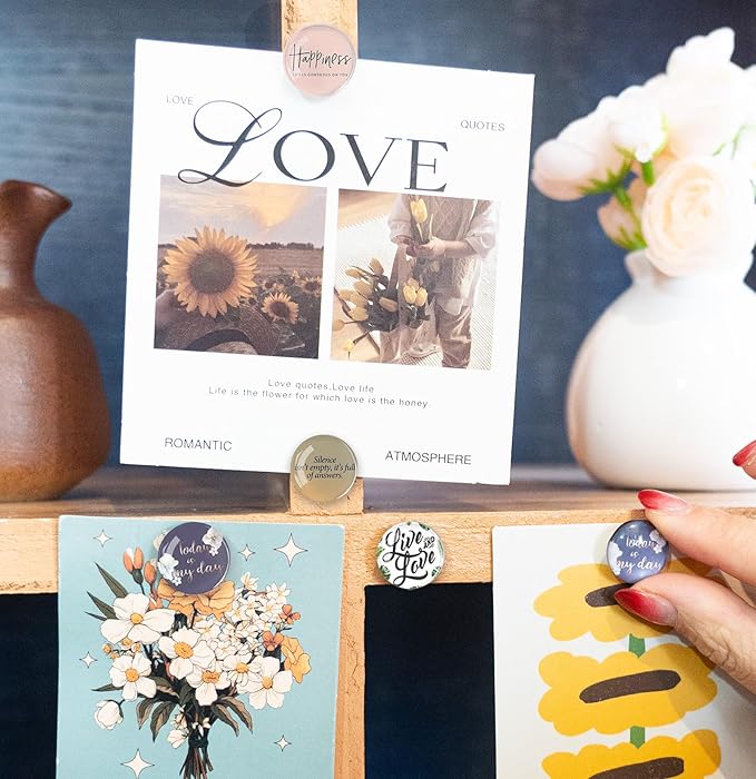 24Pcs Decorative Push Pins,Decorative Thumb Tacks for Bulletin Board, Cork Board Thumbtacks,Photos Wall Maps,Cute Thumbtack for Cubicle Decor,Classroom Supplies and Office Decor(Motivational-Happy)