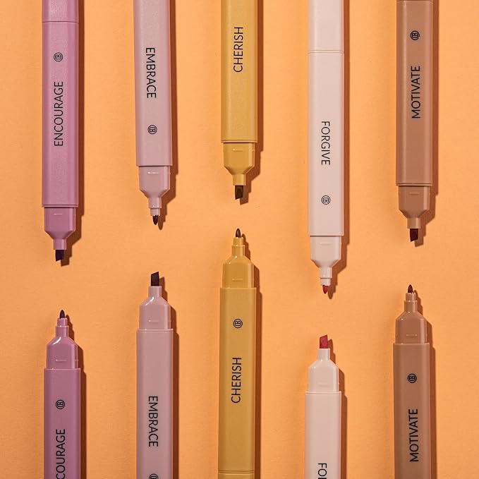 DIVERSEBEE Bible Highlighters Assorted Colors, 5 Pack No Bleed Dual Tip Aesthetic Pastel Highlighter Pens for Journaling, Note Taking, School, Bible Study Supplies and Accessories (Rose)