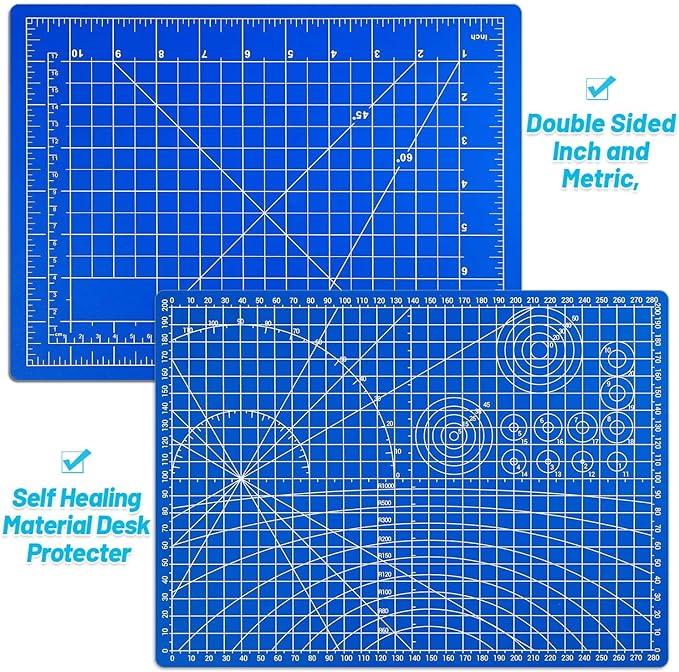 Anezus Exacto Knife Hobby Cutter with A4 Self Healing Cutting Mat Hobby Knife Set with 30 PCS Exacto Blades Precision Art Knife for Crafts Paper Scrapbooking Stencil