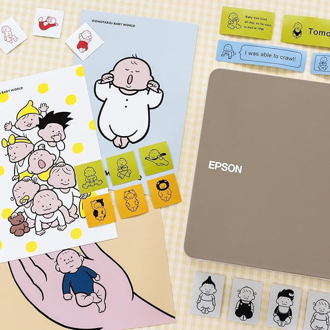 Epson LABELWORKS 218BMYPX Genuine PET (Polyester) Tape Cartridge - Black on Matte Yellow Designer Craft Label Maker Tape - 3/4" (18MM) Wide, 26'