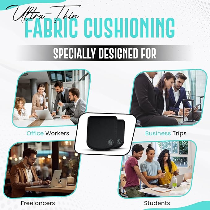 Ultra-Thin Portable Laptop Wrist Rest Pads (Onyx Black)