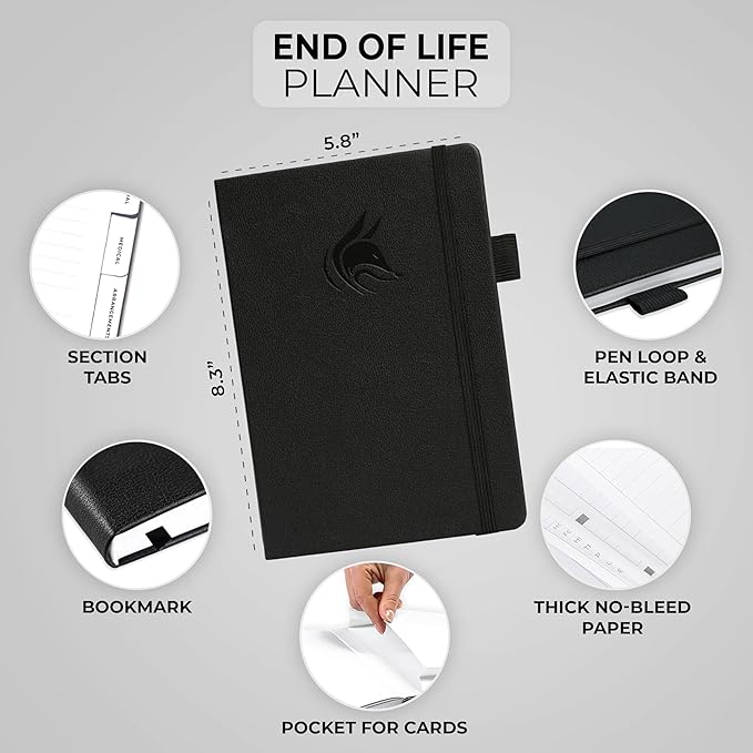 Clever Fox End of Life Planner – Final Arrangements Organizer for Beneficiary, Will Preparation, Last Wishes & Funeral Planning, A5 (Black)