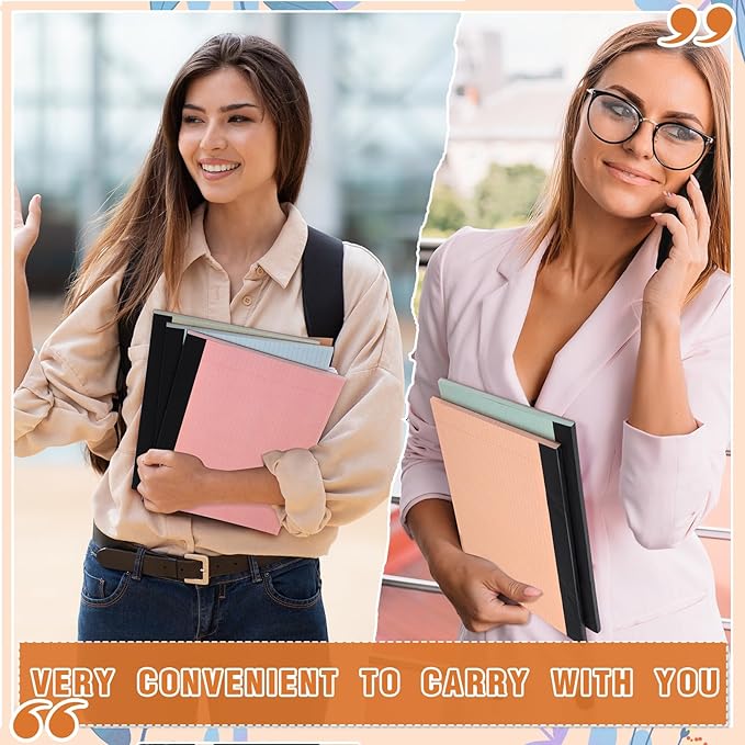 Lincia 12 Pcs 11" x 9.5" Legal Pads College Ruled Notepad Landscape Notebook Horizontal Lined Notebook 80 Gsm Assorted Colors Paper Pastel Writing Pads for School Office, 40 Sheet (Pastel Colors)