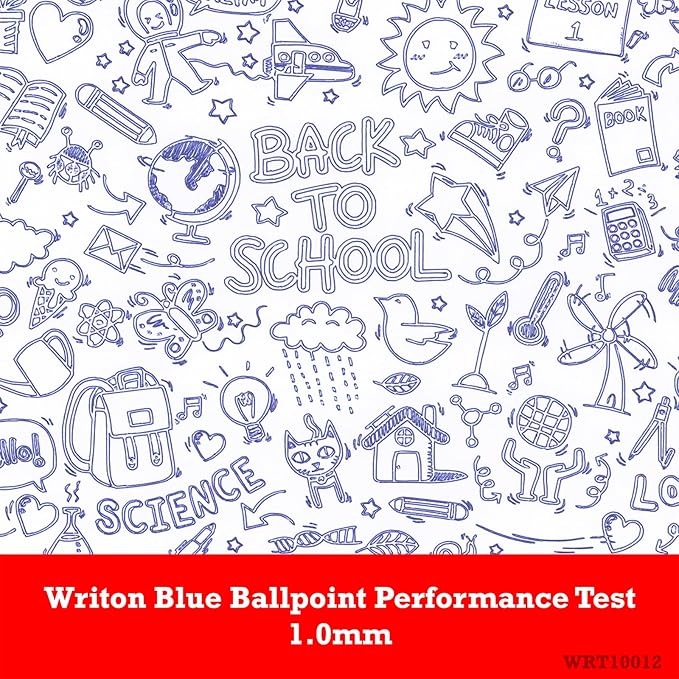 Writon Retractable Ballpoint Pens, Comfort Grip, 1.0mm Medium Point, Blue Ink, 24 Pack