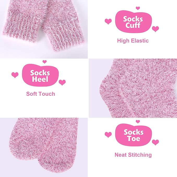 5 Pairs Fuzzy Soft Cozy Comfortable Socks for Women, Casual Sleep Comfy Socks, Perfect Warm Winter Gifts for Women