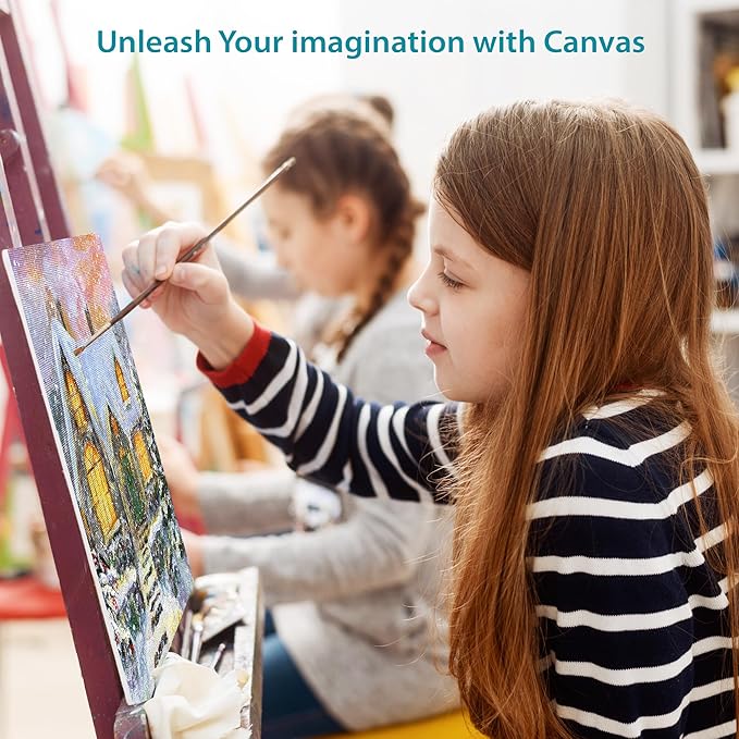 KEFF Canvas Boards for Painting - 10x10 2-Pack Bulk Canvas Panels, 100% Cotton Triple Primed Large Canvases for Art Painting Supplies, Acrylic, Oil, Watercolor & Tempera